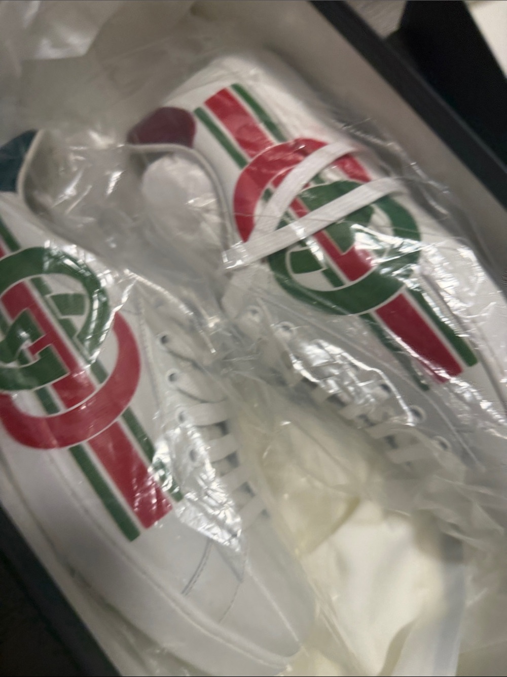 These are Gucci Ace Interlocking GG Logo sneakers
